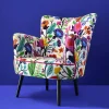 Fauteuil en Velours avec Motif Floral Adventure, Multicolore