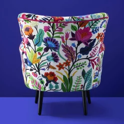 Fauteuil en Velours avec Motif Floral Adventure, Multicolore