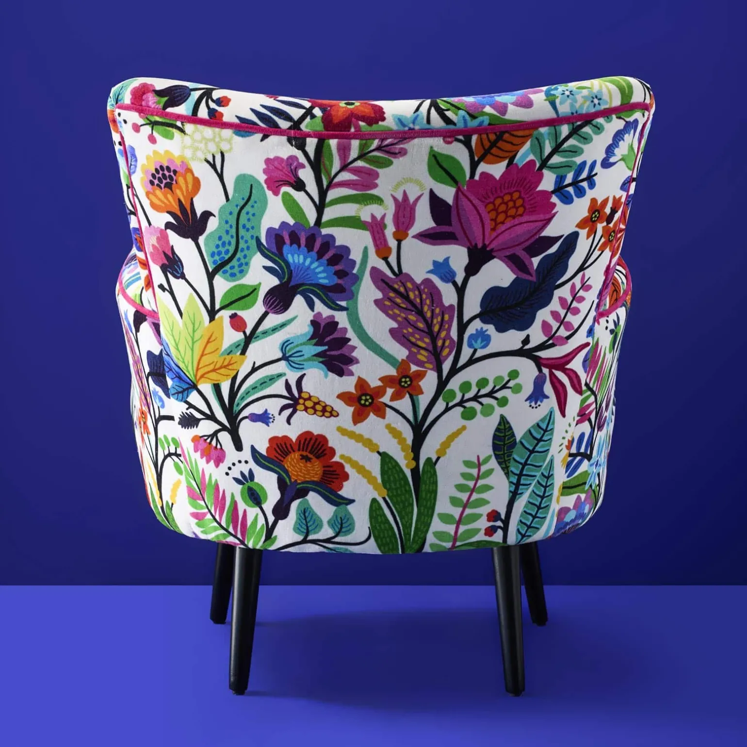 Fauteuil en Velours avec Motif Floral Adventure, Multicolore