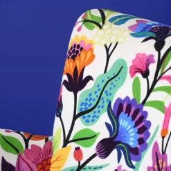 Fauteuil en Velours avec Motif Floral Adventure, Multicolore