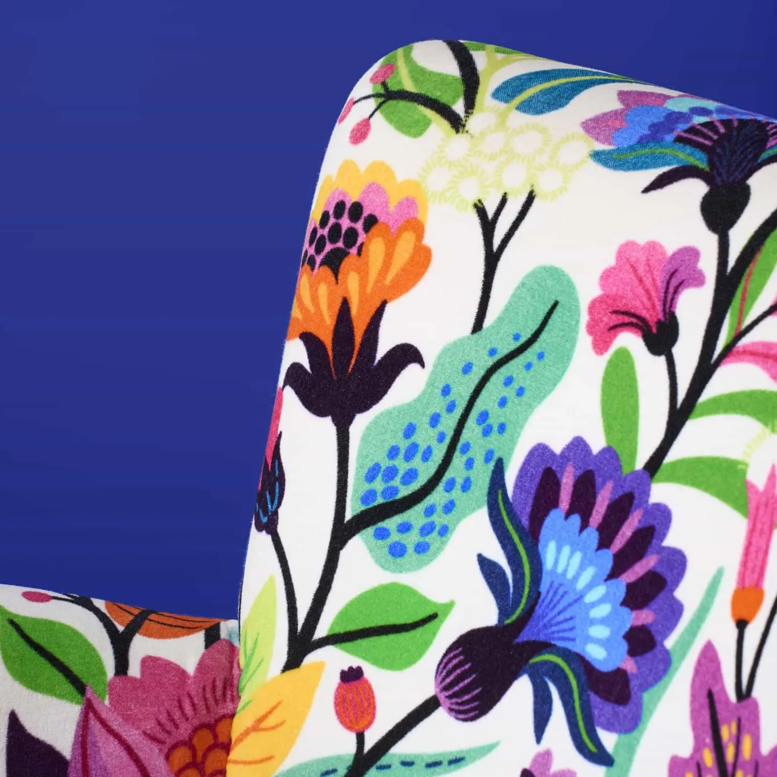 Fauteuil en Velours avec Motif Floral Adventure, Multicolore