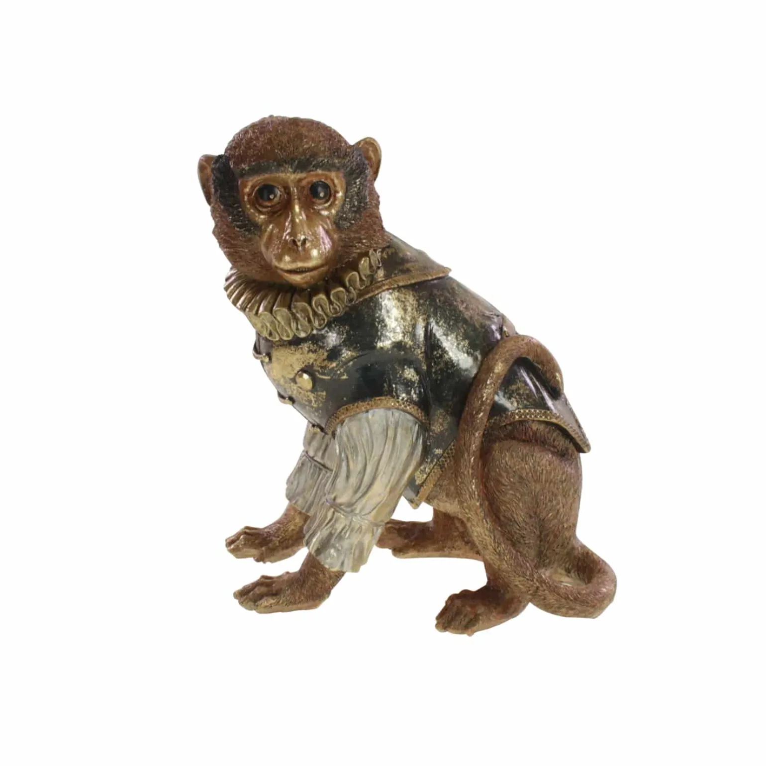 Figure décorative / figure animale singe Alonso, or antique, finition vintage