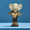 Figurine animalière / buste d'animal éléphant Captain Elephant, polyrésine, 14x10x22,5 cm