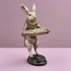 Figurine déco / porte-carte lapin lapin, polyrésine, 17x14,5x28 cm