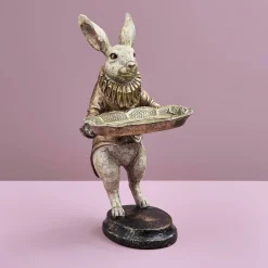 Figurine déco / porte-carte lapin lapin, polyrésine, 17x14,5x28 cm