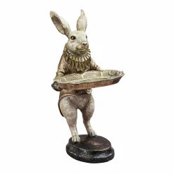 Figurine déco / porte-carte lapin lapin, polyrésine, 17x14,5x28 cm