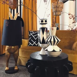 Lampadaire lapin Hiding Rabbit®, or/noir