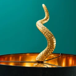 Lampadaire serpent / cobra Kaara, or/noir