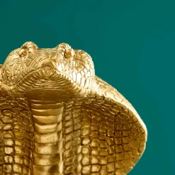 Lampadaire serpent / cobra Kaara, or/noir