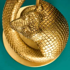 Lampadaire serpent / cobra Kaara, or/noir