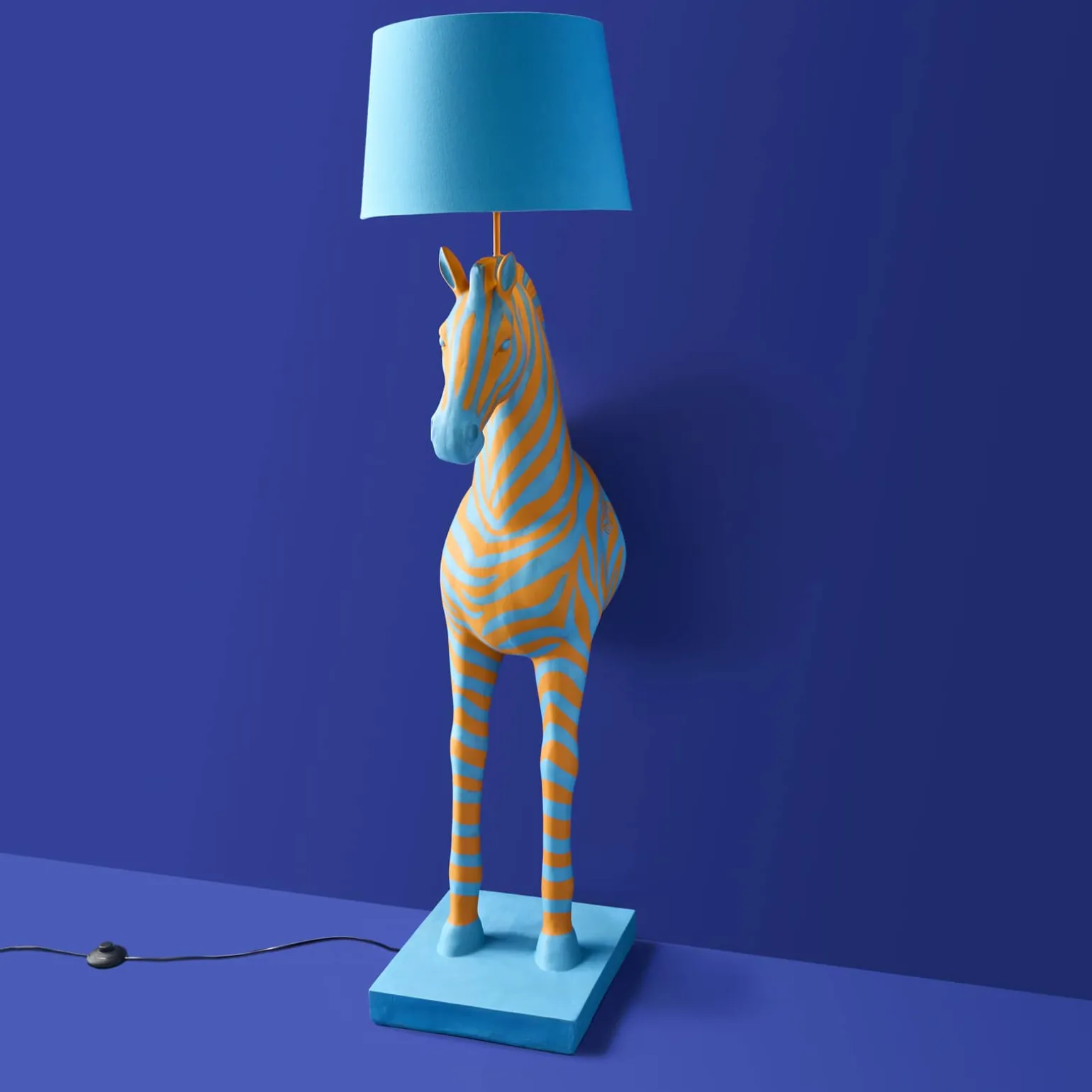 Lampadaire Zebra Zora, bleu-orange