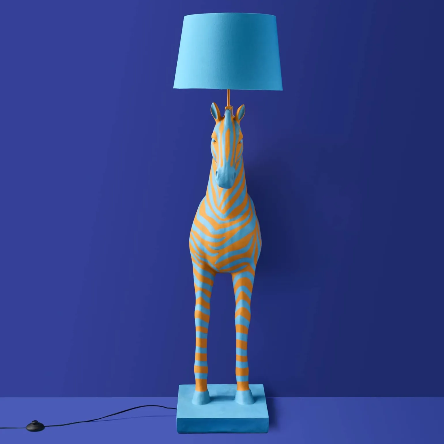 Lampadaire Zebra Zora, bleu-orange