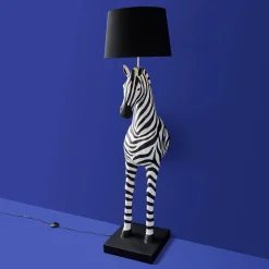 Lampadaire Zebra Zora, noir et blanc