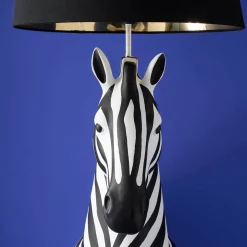 Lampadaire Zebra Zora, noir et blanc