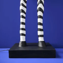 Lampadaire Zebra Zora, noir et blanc