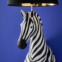 Lampadaire Zebra Zora, noir et blanc