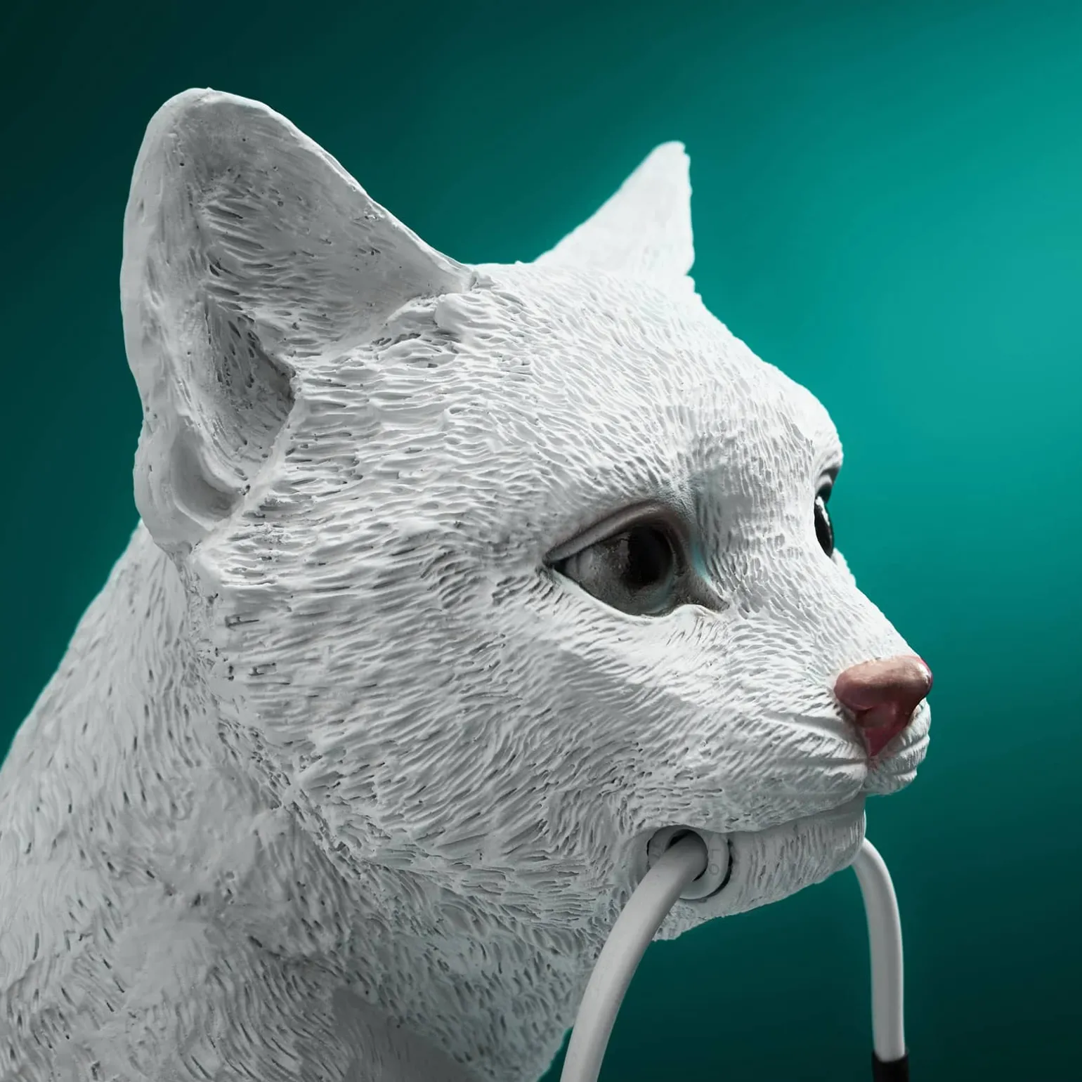 Lampe à poser chat Chouchou, blanc