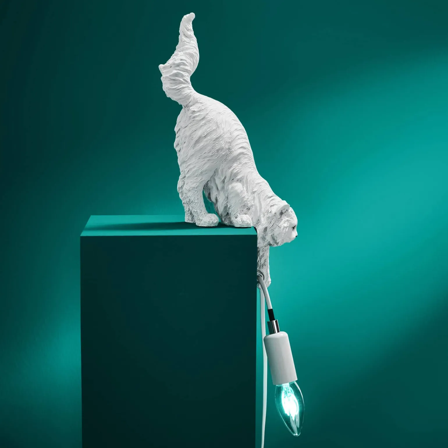 Lampe de table chat Chichi, blanche