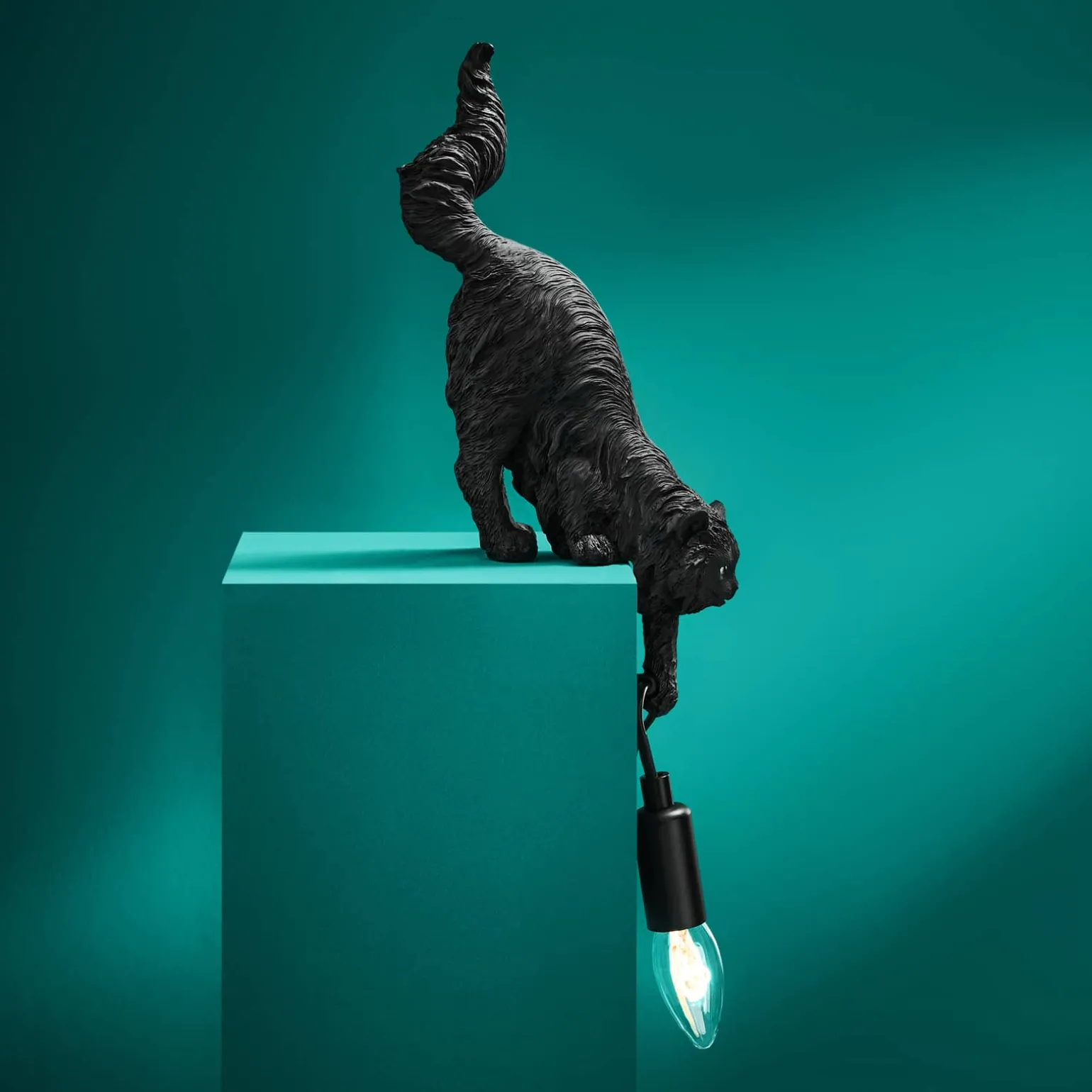 Lampe de table chat Chichi, noir