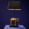 Lampe de table elephant Elmo, or/noir