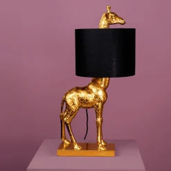 Lampe de table girafe Lucie, or/noir