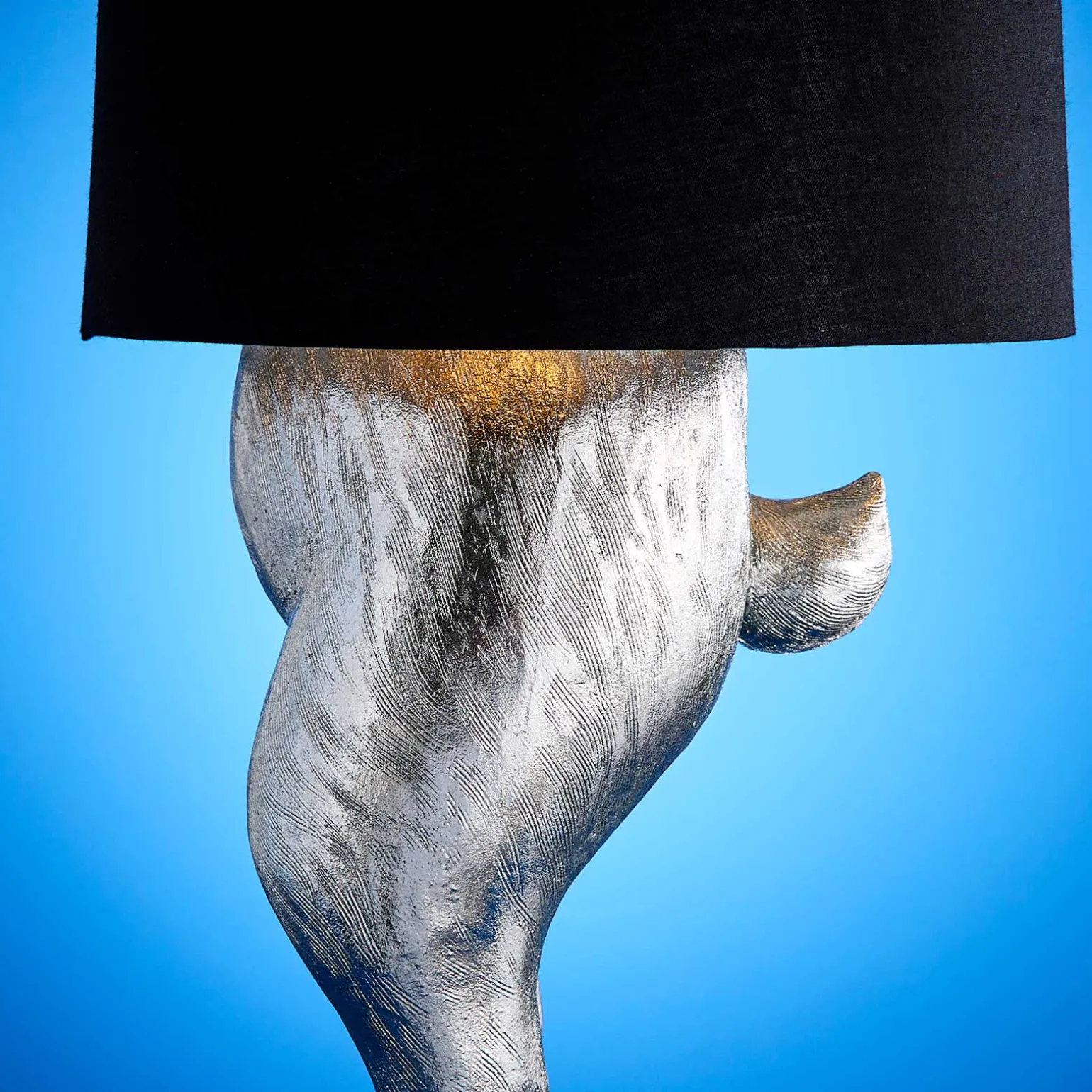 Lampe de table lapin Hiding Bunny®, argent/noir
