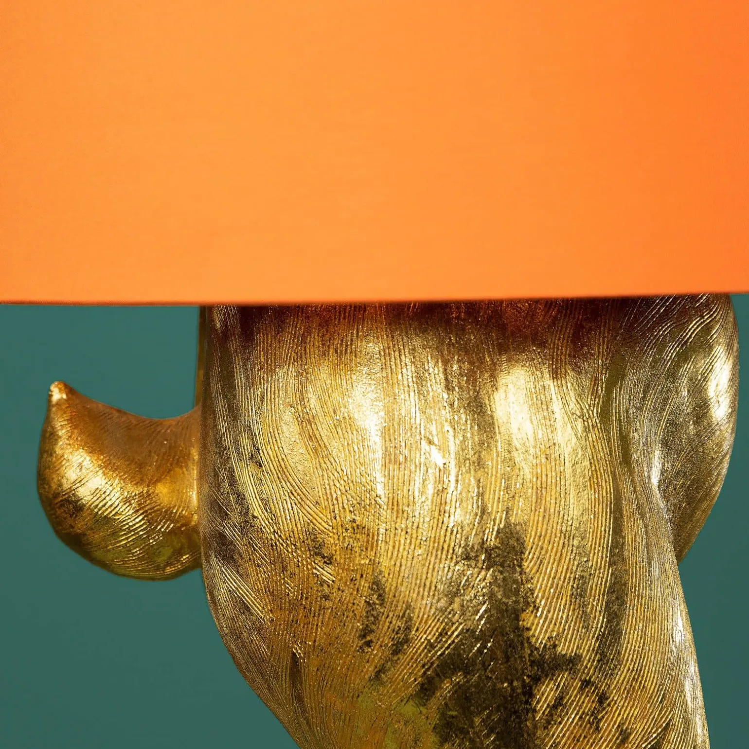 Lampe de table lapin Hiding Bunny®, or/orange