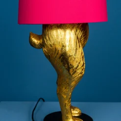 Lampe de table lapin Hiding Bunny®, or/magenta