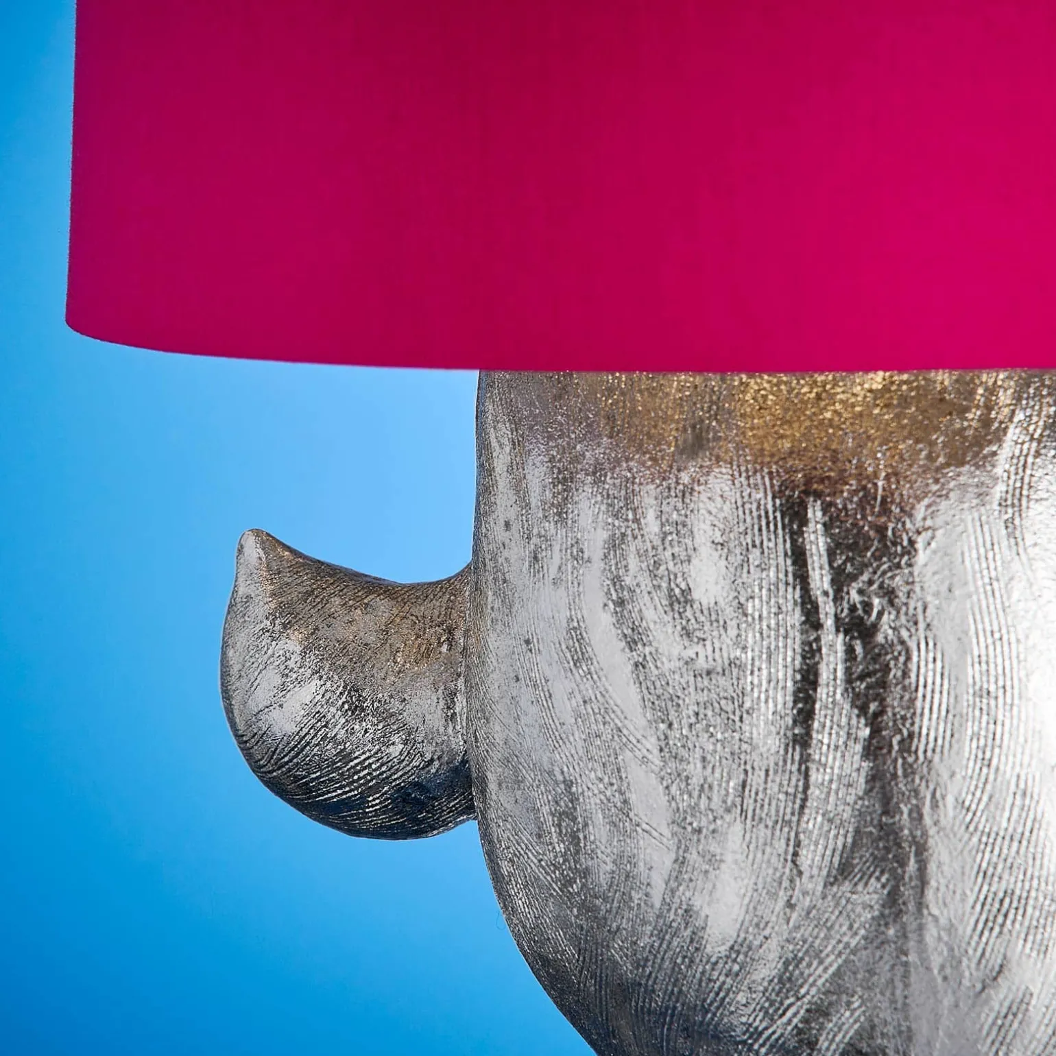 Lampe de table lapin Hiding Bunny®, argent/magenta