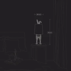 Lampe de table lapin Hiding Bunny®, argent/magenta