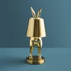 Lampe de Table Lapin LED Hiding Rabbit, or brillant