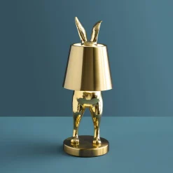 Lampe de Table Lapin LED Hiding Rabbit, or brillant