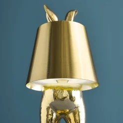 Lampe de Table Lapin LED Hiding Rabbit, or brillant