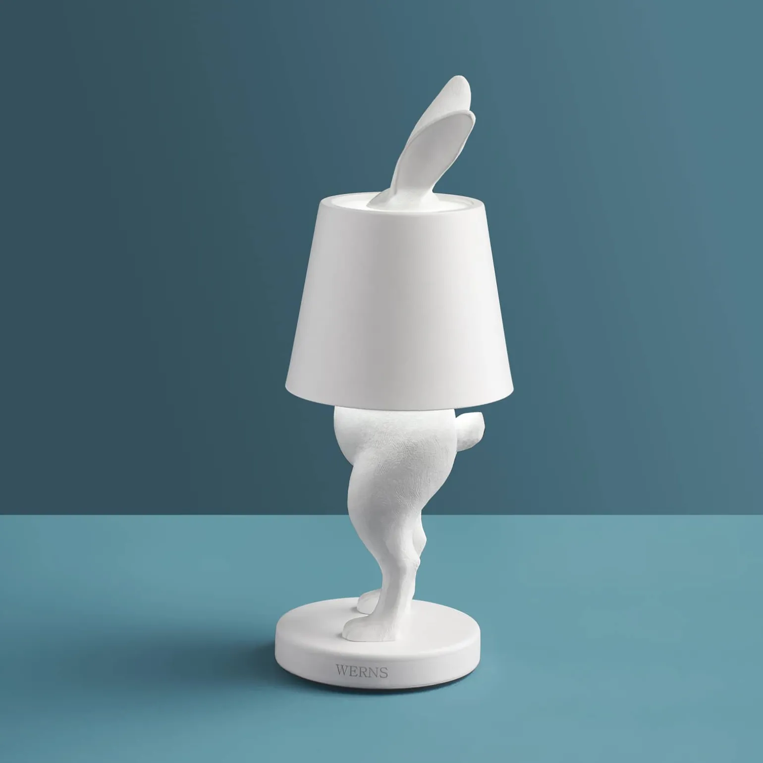 Lampe de Table Lapin LED Hiding Rabbit, blanc mat