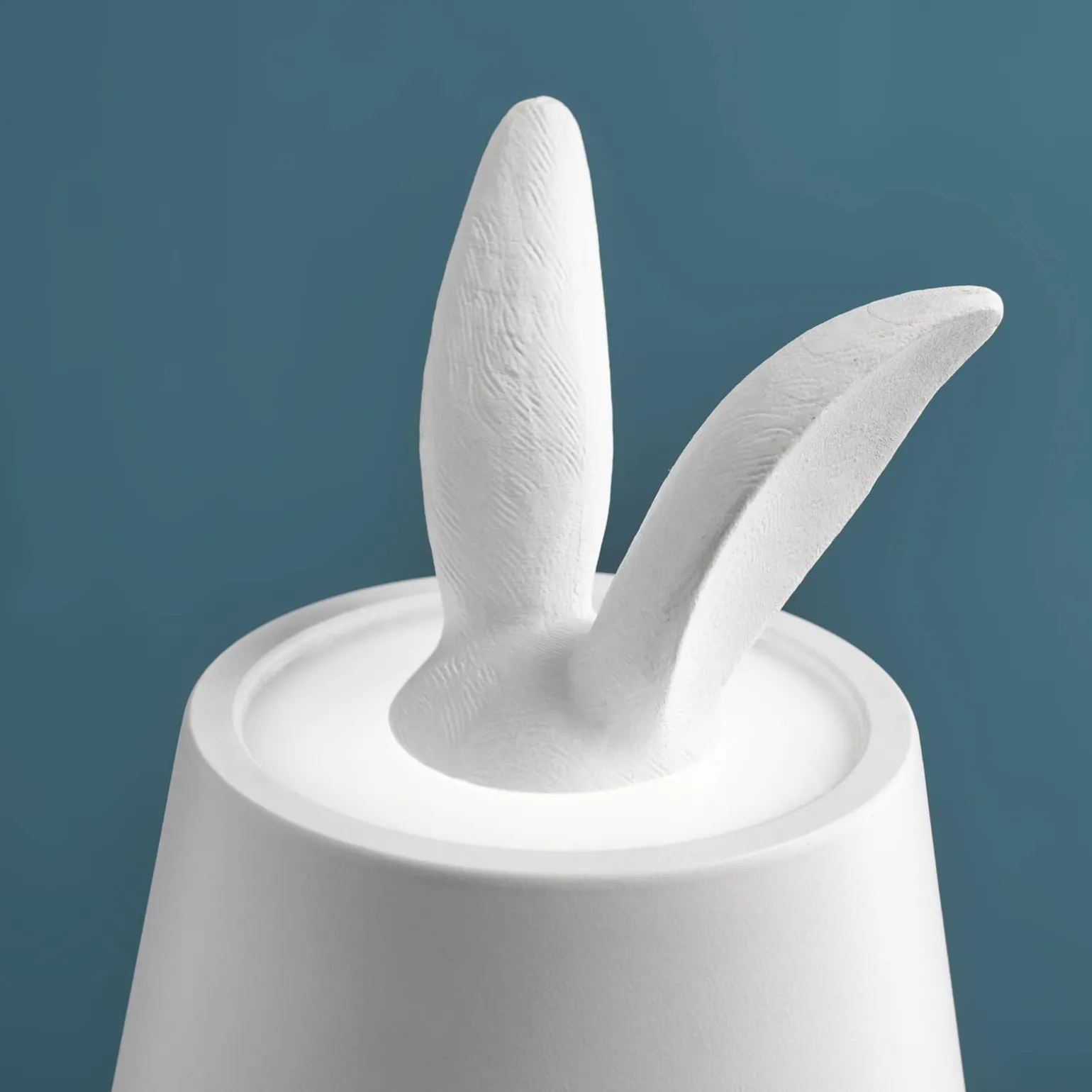 Lampe de Table Lapin LED Hiding Rabbit, blanc mat