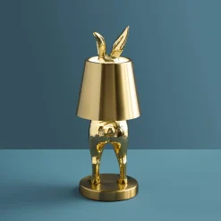 Lampe de Table Lapin LED Hiding Rabbit, or brillant