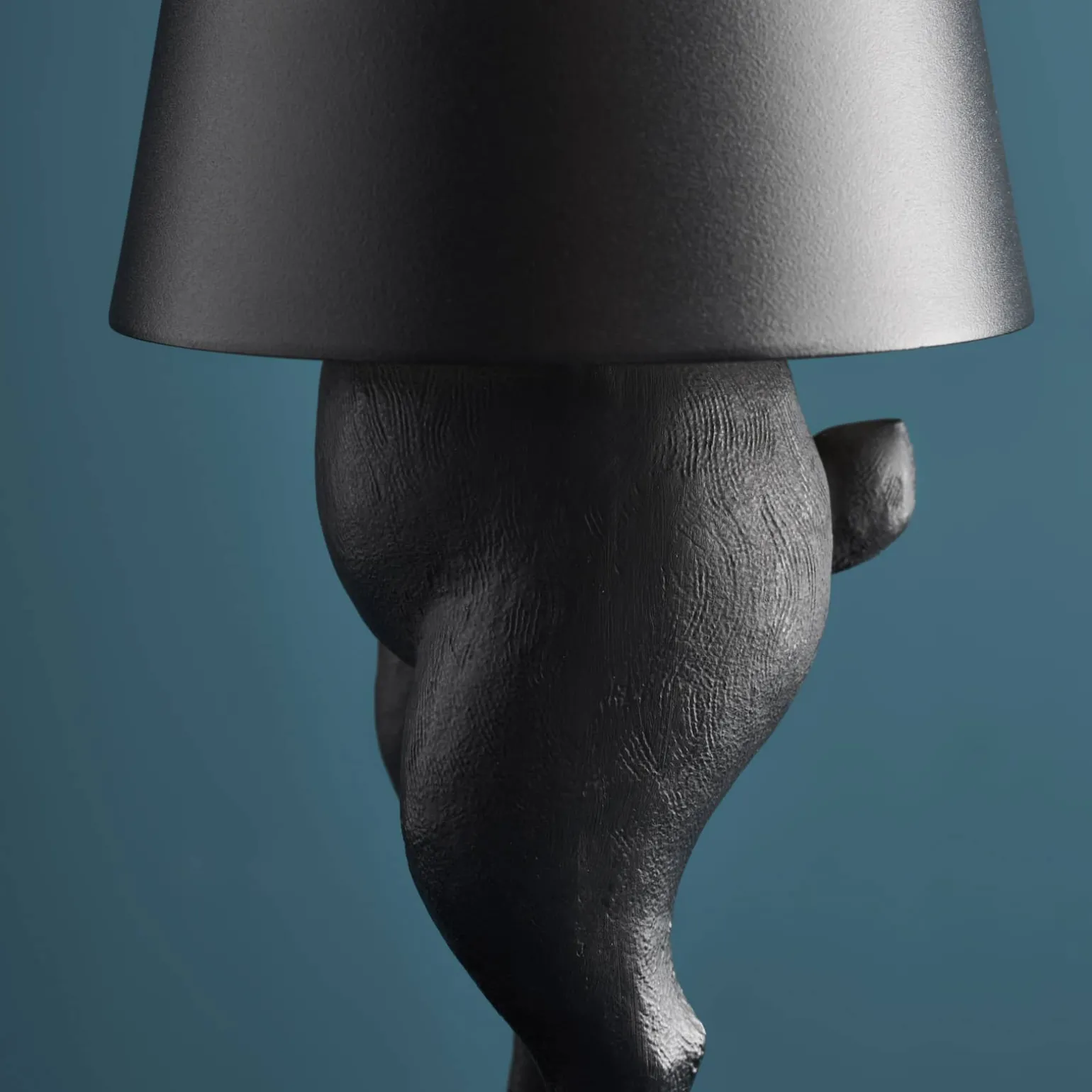Lampe de Table Lapin LED Hiding Rabbit, noir mat