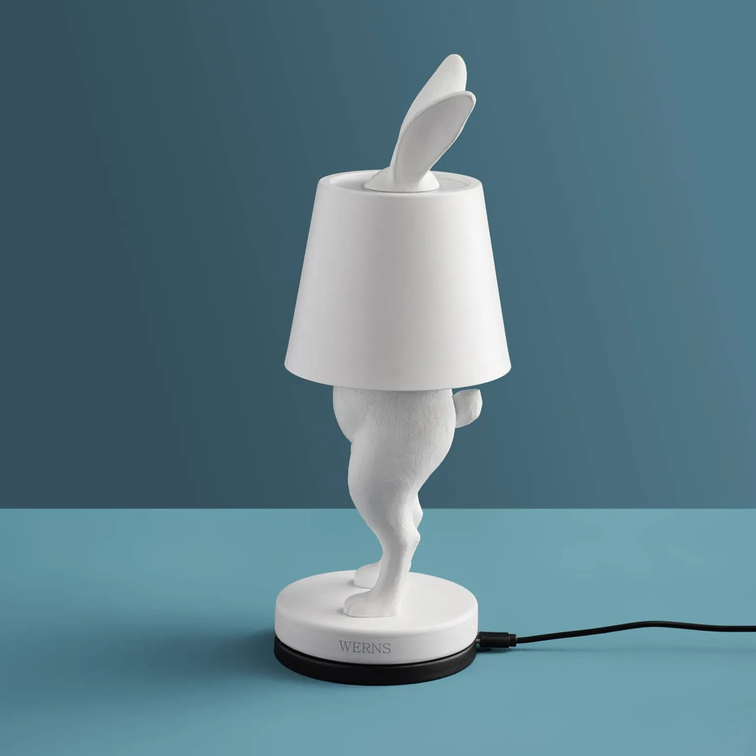 Lampe de Table Lapin LED Hiding Rabbit, blanc mat