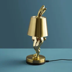 Lampe de Table Lapin LED Hiding Rabbit, or brillant