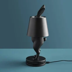 Lampe de Table Lapin LED Hiding Rabbit, noir mat
