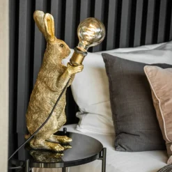 Lampe de table lapin Meister Lampe, or