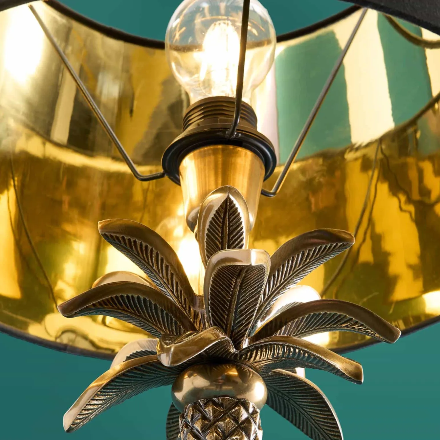 Lampe de table Palmier, or/noir