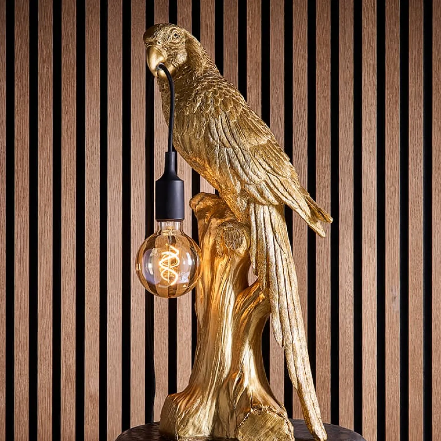 Lampe de table perroquet Timmy, or