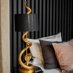 Lampe de table serpent Kaara, or/noir