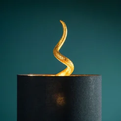 Lampe de table serpent Kaara, or/noir