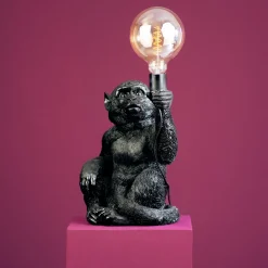 Lampe de table singe Abu, noir