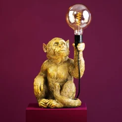 Lampe de table singe Abu, or