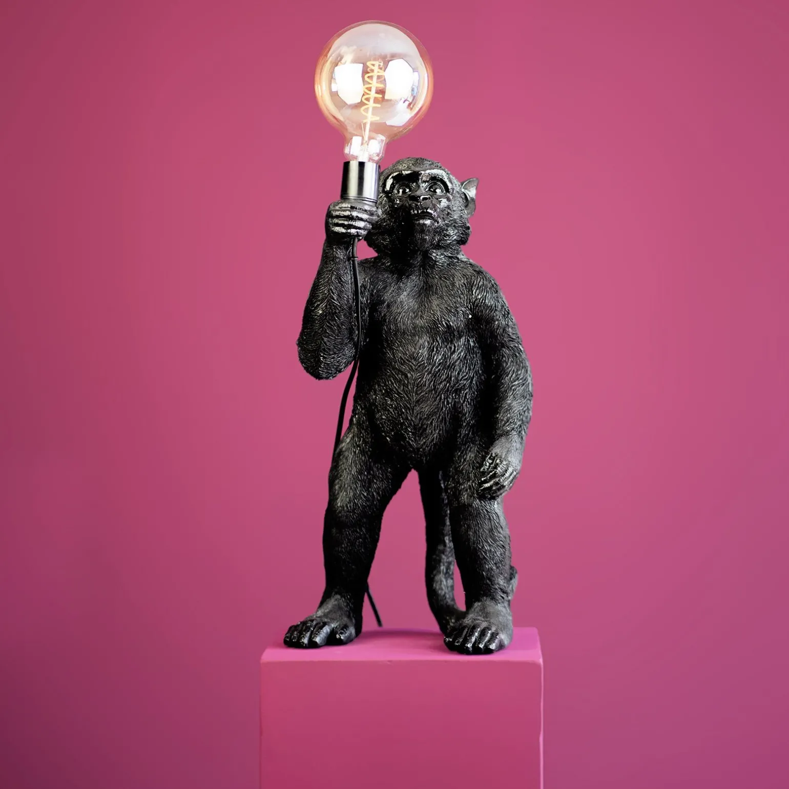 lampe de table singe Koko, noir