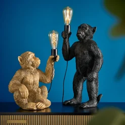 lampe de table singe Koko, noir
