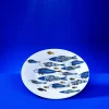 Lot de 6 assiettes à dessert Fische Blue Fish, avec dorure